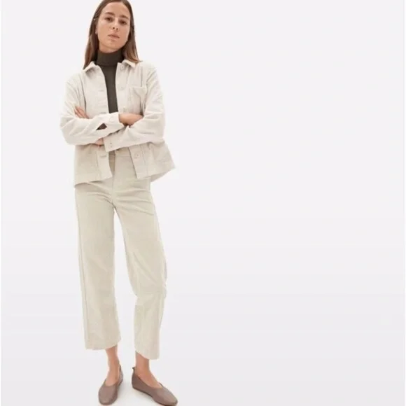 EVERLANE Women's Corduroy Chore Jacket Shacket in Bone Large - Picture 4 of 15